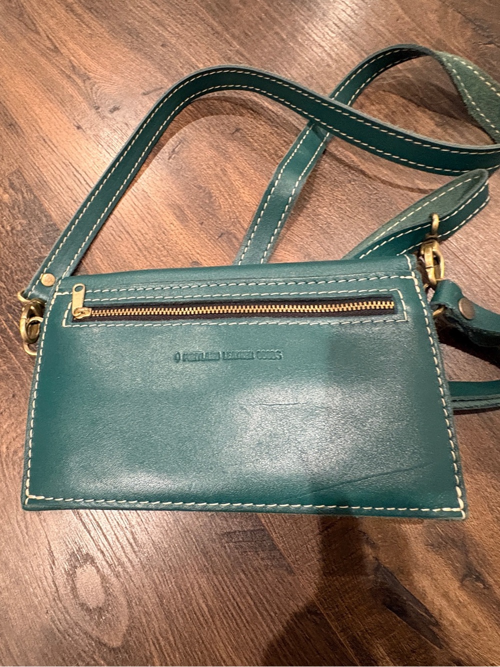 Portland Leather Teal Envelope Crossbody - Picture 2 of 4
